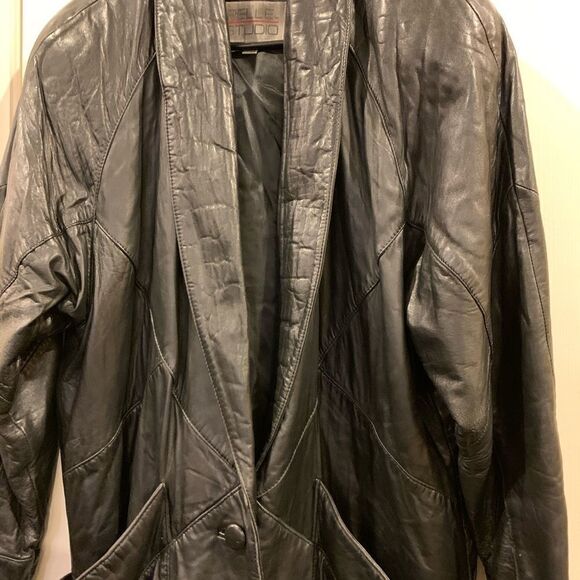 Vintage Pelle Studio Soft Leather Trench Coat by Wilson Leather - Picture 9 of 12